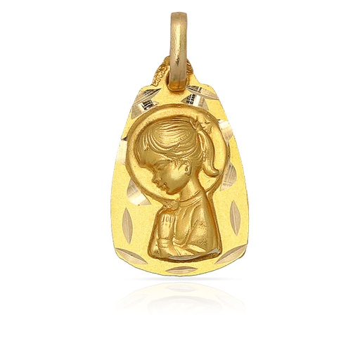 MEDALLA PLATA CHAPADA EN ORO VIRGEN NIÑA - 11x18MM