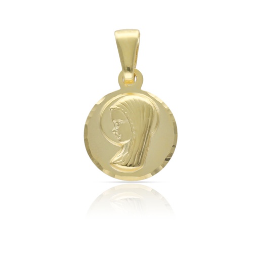 MEDALLA PLATA CHAPADA EN ORO VIRGEN NIÑA - 14MM