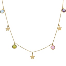 [G961] GARGANTILLA ORO 18KL ESTRELLAS + PIEDRAS