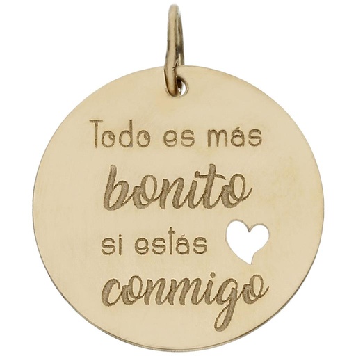 MI HISTORIA - ABALORIO ORO 18KL FRASE BONITO