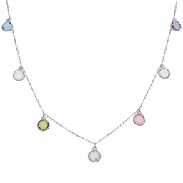 [AG641] GARGANTILLA PLATA 925MM PIEDRAS COLORES
