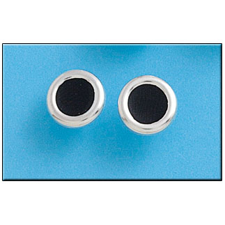 PENDIENTE PLATA 925MM CIRCULO NEGRO - 11MM