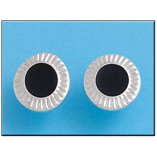 PENDIENTE PLATA 925MM CIRCULO NEGRO - 15MM