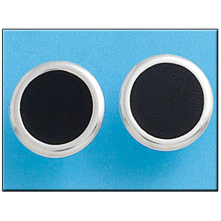 PENDIENTE PLATA 925MM CIRCULO NEGRO - 17MM