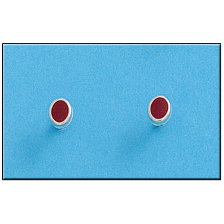 PENDIENTE PLATA 925MM OVAL ROJO