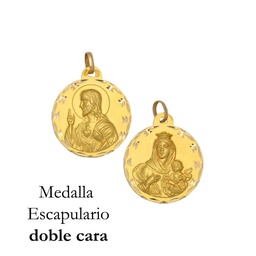 [M544] MEDALLA ORO 18KL ESCAPULARIO - 13MM