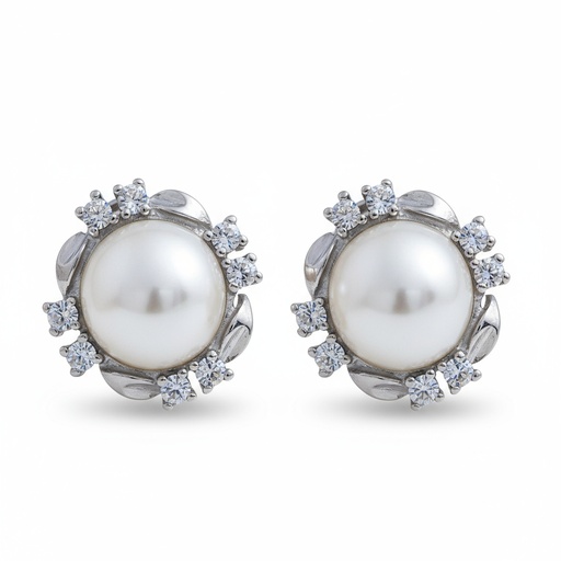 PENDIENTE PLATA 925MM PERLA CHINA - 12MM