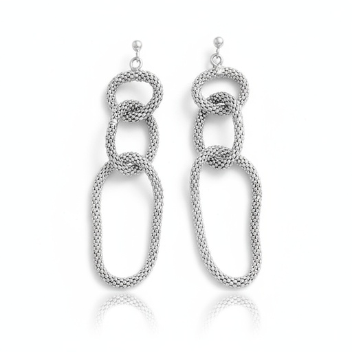 PENDIENTES CADENAS PLATA 925MM