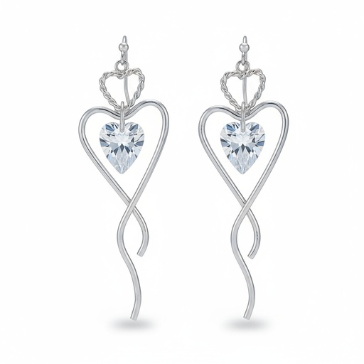 PENDIENTES CORAZON PLATA 925MM