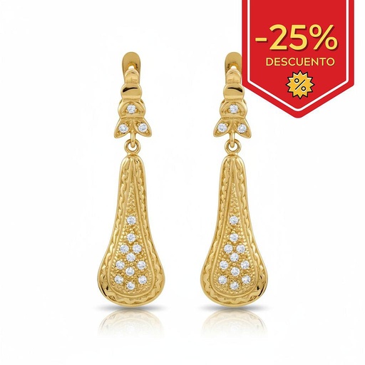 PENDIENTES EN ORO DE 18KL CIRCONITAS