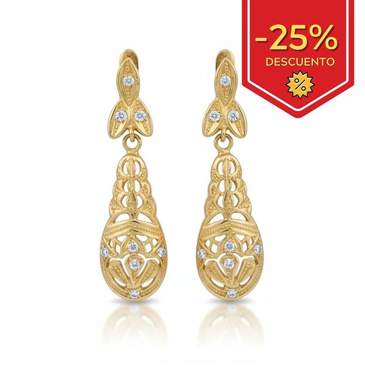 PENDIENTES EN ORO DE 18KL CIRCONITAS