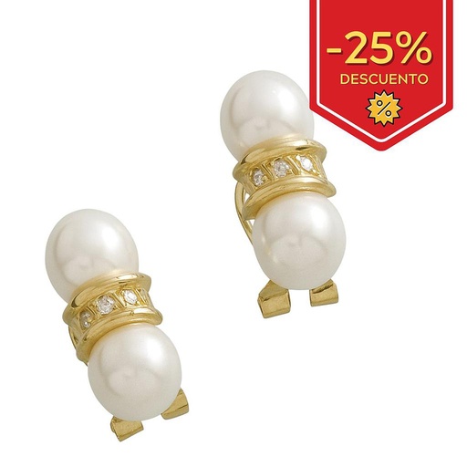 PENDIENTES EN ORO DE 18KL CON PERLAS