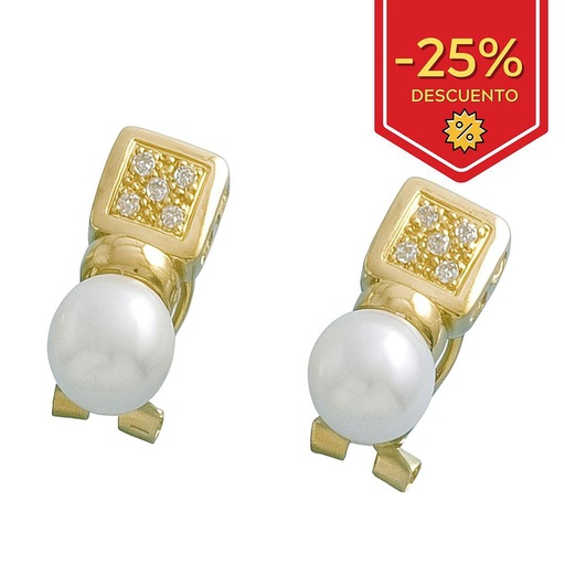 PENDIENTES EN ORO DE 18KL CON PERLAS