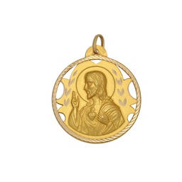 [M557] MEDALLA ORO 18KL SAGRADO CORAZON - 18MM