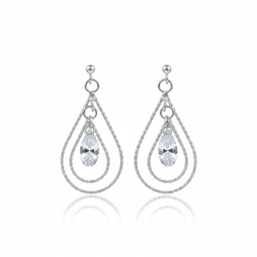 PENDIENTES LAGRIMA PLATA 925MM