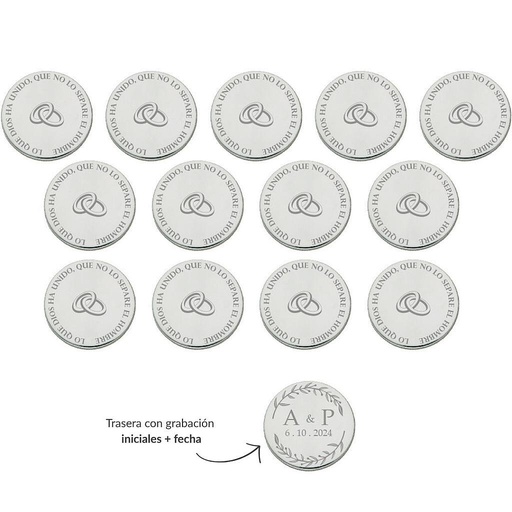 ARRAS PERSONALIZADAS ALIANZAS · PLATA DE LEY