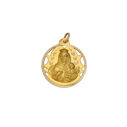 [M594] MEDALLA ORO 18KL VIRGEN CARMEN - 16 MM