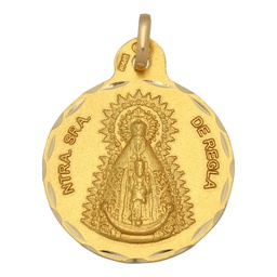 [M507] MEDALLA ORO 18KL VIRGEN DE REGLA- 21MM