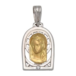 [M398] MEDALLA ORO 18KL VIRGEN NIÑA - 13X20MM