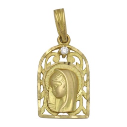 [M973] MEDALLA ORO 18KL VIRGEN NIÑA - 13X21MM