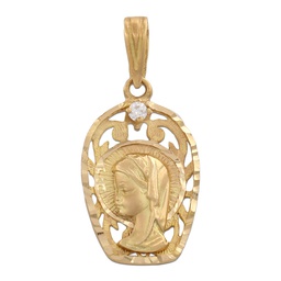 [M974] MEDALLA ORO 18KL VIRGEN NIÑA - 13X21MM