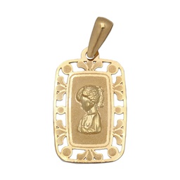 [M524] MEDALLA ORO 18KL VIRGEN NIÑA - 13X21MM