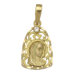 [M972] MEDALLA ORO 18KL VIRGEN NIÑA - 13X21MM