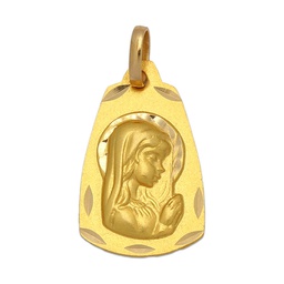 [M214] MEDALLA ORO 18KL VIRGEN NIÑA - 13x21MM