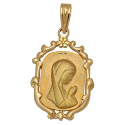 [M313] MEDALLA ORO 18KL VIRGEN NIÑA - 17X26 MM