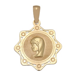 [M522] MEDALLA ORO 18KL VIRGEN NIÑA - 19X21MM