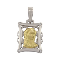 [M378] MEDALLA ORO 18KL VIRGEN NIÑA DE 13X18MM