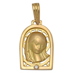 [M374] MEDALLA ORO 18KL VIRGEN NIÑA DE 13X20MM