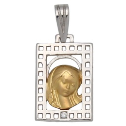 [M386] MEDALLA ORO 18KL VIRGEN NIÑA DE 13X20MM