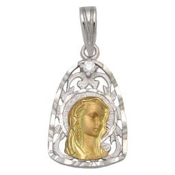 [M340] MEDALLA ORO 18KL VIRGEN NIÑA DE 13X21MM