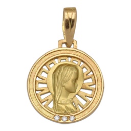 [M369] MEDALLA ORO 18KL VIRGEN NIÑA DE 16MM