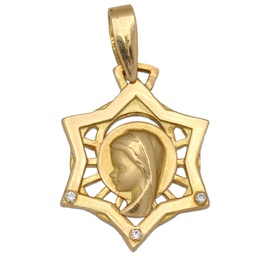 [M362] MEDALLA ORO 18KL VIRGEN NIÑA DE 16X21MM