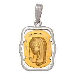 [M349] MEDALLA ORO 18KL VIRGEN NIÑA DE 16X23MM