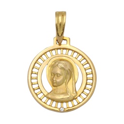 [M442] MEDALLA ORO 18KL VIRGEN NIÑA DE 17MM