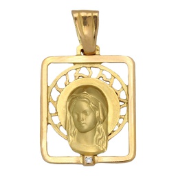 [M427] MEDALLA ORO 18KL VIRGEN NIÑA DE 17X21MM