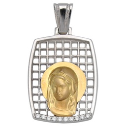 [M407] MEDALLA ORO 18KL VIRGEN NIÑA DE 17X24MM