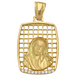 [M441] MEDALLA ORO 18KL VIRGEN NIÑA DE 17X24MM