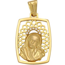 [M435] MEDALLA ORO 18KL VIRGEN NIÑA DE 17X25MM