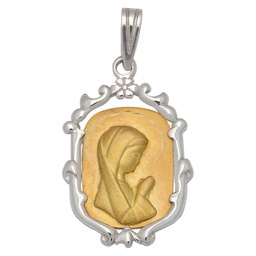 [M345] MEDALLA ORO 18KL VIRGEN NIÑA DE 17X26MM