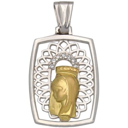 [M405] MEDALLA ORO 18KL VIRGEN NIÑA DE 17X26MM