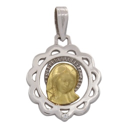 [M379] MEDALLA ORO 18KL VIRGEN NIÑA DE 18MM