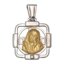 [M390] MEDALLA ORO 18KL VIRGEN NIÑA DE 18X20MM