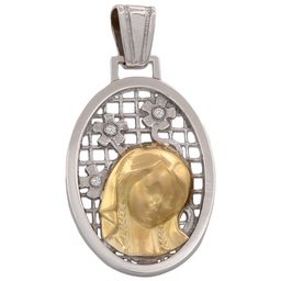 [M410] MEDALLA ORO 18KL VIRGEN NIÑA DE 18X26MM