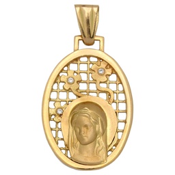 [M422] MEDALLA ORO 18KL VIRGEN NIÑA DE 18X27MM