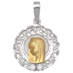 [M343] MEDALLA ORO 18KL VIRGEN NIÑA DE 19MM