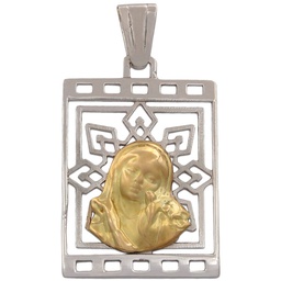 [M399] MEDALLA ORO 18KL VIRGEN NIÑA DE 19X27MM